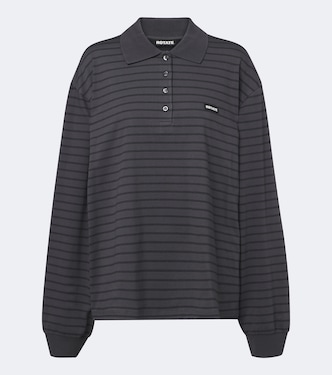 Striped cotton-blend piqué polo shirt | Rotate