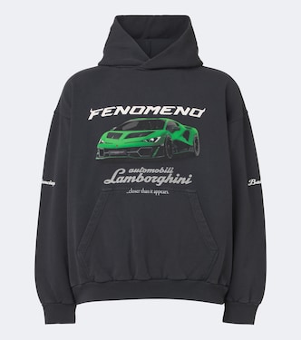 x Lamborghini printed cotton jersey hoodie | Balenciaga