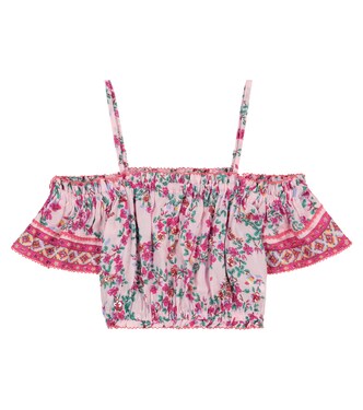 Donna floral off-shoulder top | Poupette St Barth Kids
