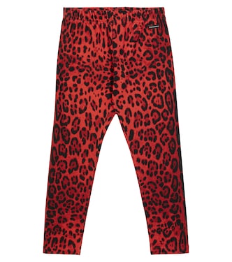 Leopard-print cotton-blend leggings | Dolce&Gabbana Kids