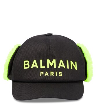 Teddy-trimmed baseball cap | Balmain Kids