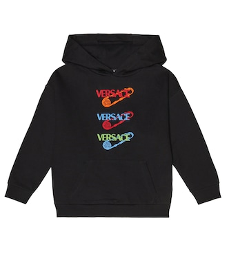 Safety Pin embroidered cotton hoodie | Versace Kids