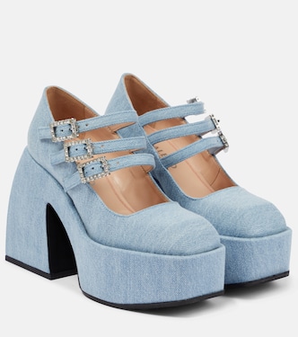 Bulla Marietta denim platform pumps | Nodaleto