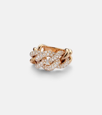 Catene 18kt rose gold ring with white diamonds | Pomellato