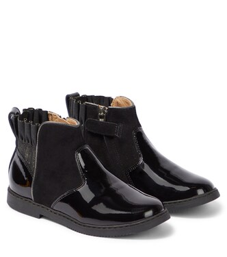 Suede and patent leather ankle boots | Pom d'Api