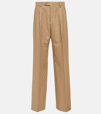 GG wool jacquard straight pants | Gucci
