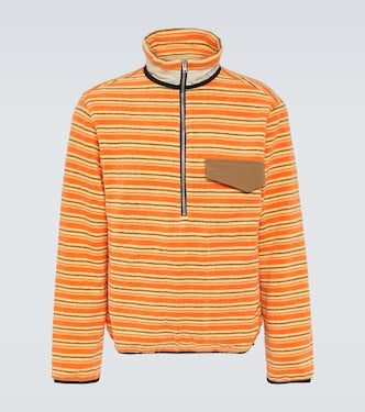 Kragi striped cotton half-zip sweater | Ranra