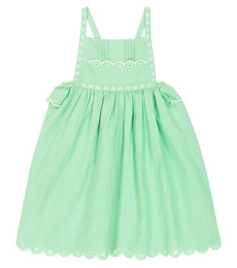 Embroidered linen and cotton dress | Stella McCartney Kids
