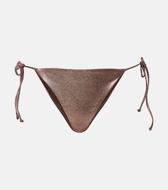 Ties lamé bikini bottoms  | Jade Swim