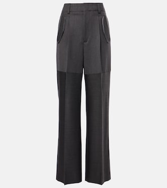 Pantalones anchos de lana con paneles | Victoria Beckham