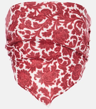 Antibes floral linen bandeau top | Faithfull