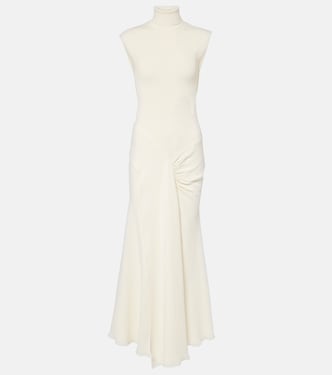 Draped turtleneck jersey maxi dress | Victoria Beckham