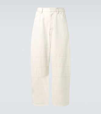 Cotton drill barrel-leg pants | Lemaire