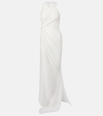 Gathered cotton-blend maxi dress | Victoria Beckham