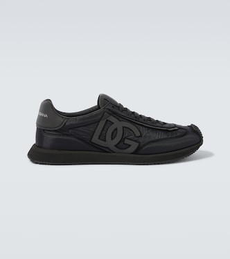 Leather-trimmed canvas sneakers | Dolce&Gabbana
