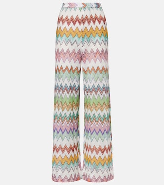 Pantaloni a gamba larga con lamé a zig zag | Missoni