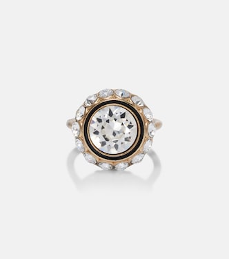 VLogo crystal-embellished enamel ring | Valentino