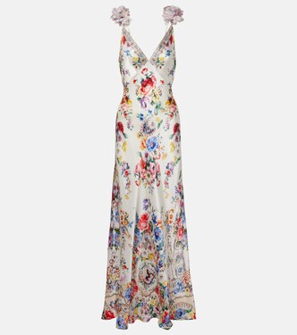 Embellished floral silk slip dress | Camilla