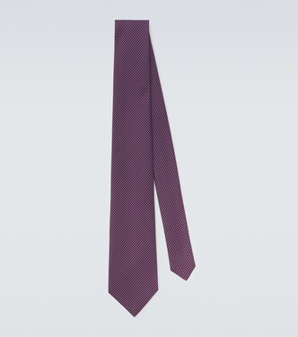 Silk jacquard tie | Charvet
