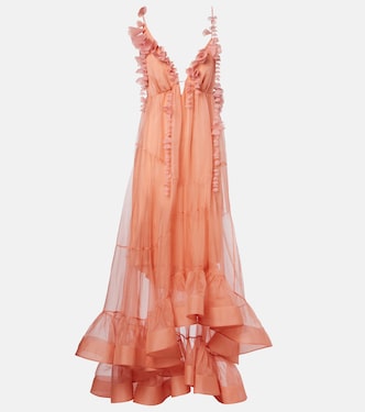 Como floral-appliqué silk maxi dress | Zimmermann
