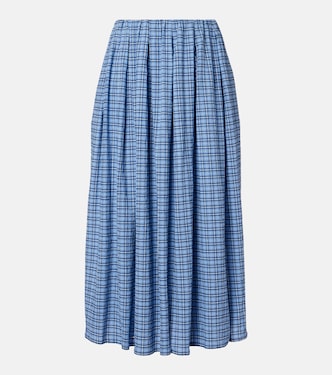 Agora checked cotton midi skirt | Faithfull