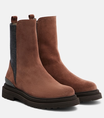 Chelsea Boots Monili aus Veloursleder | Brunello Cucinelli