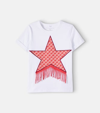 T-shirt en coton à franges | Stella McCartney Kids