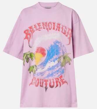 T-shirt en coton à imprimé | Balenciaga