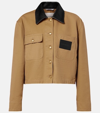 Cropped-Jacke aus Baumwolle mit Leder | Balenciaga