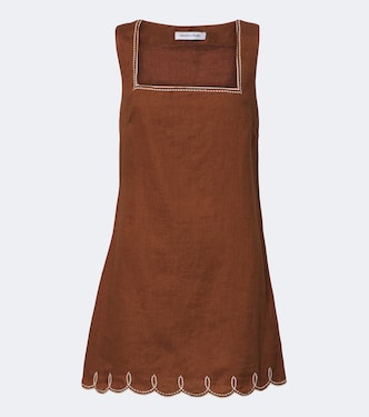 Robe festonnée Shanice en lin  | Veronica Beard