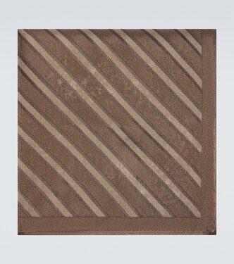 Striped silk pocket square | Brunello Cucinelli