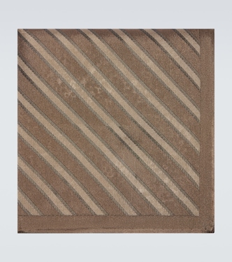 Striped silk pocket square | Brunello Cucinelli