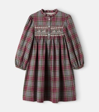 Maddalina checked smocked cotton dress | Bonpoint