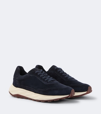 Suede-trimmed sneakers | Fedeli