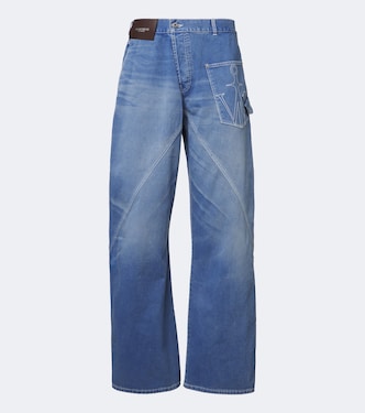 Twisted embroidered straight jeans | JW Anderson