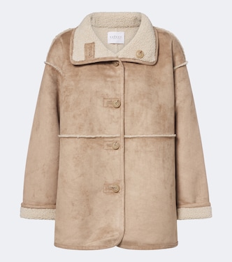 Shona teddy-trimmed jacket | Velvet