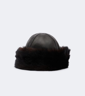 Hut Dallen aus Leder und Shearling | Nour Hammour