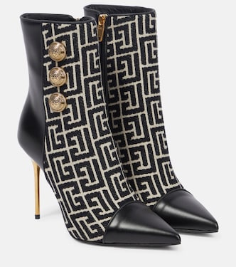 Roni monogram jacquard ankle boots | Balmain