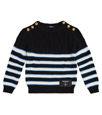 Pull rayé en laine | Balmain Kids