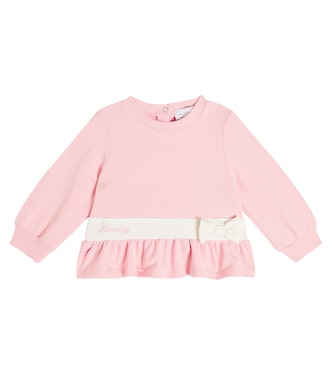 Baby bow-detail cotton-blend sweatshirt | Monnalisa
