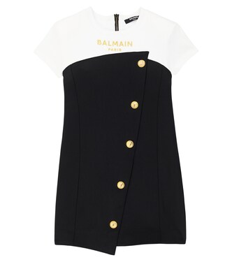 Logo embroidered dress | Balmain Kids