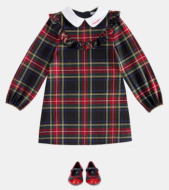 Plaid wool-blend dress in multicoloured - Dolce Gabbana Kids