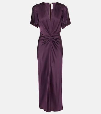 Gathered satin maxi dress | Victoria Beckham