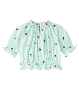 Embroidered cotton top | Stella McCartney Kids
