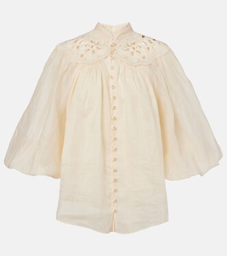 Coco embroidered ramie blouse | Zimmermann