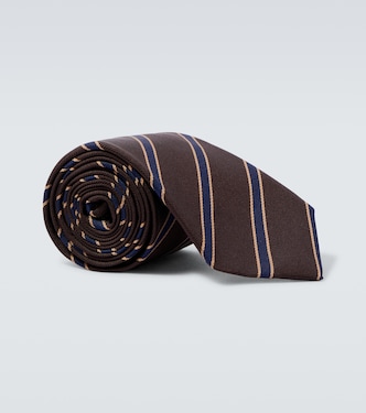 Striped silk tie | Auralee