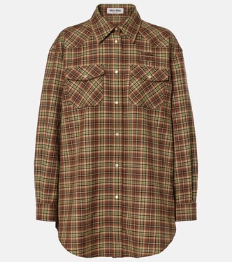 Oversize-Hemd aus Schurwolle | Miu Miu