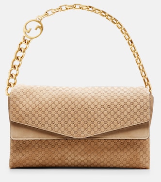 Interlocking G Large suede shoulder bag | Gucci