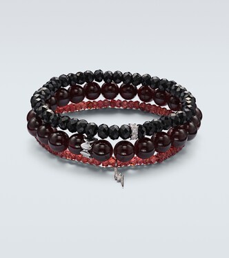 14kt white gold set of 3 bracelets with diamonds and gemstones | Sydney Evan