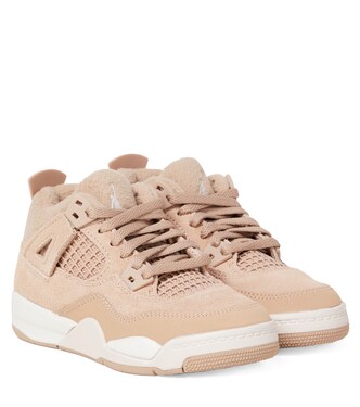 Jordan 4 Retro leather-trimmed sneakers | Nike Kids